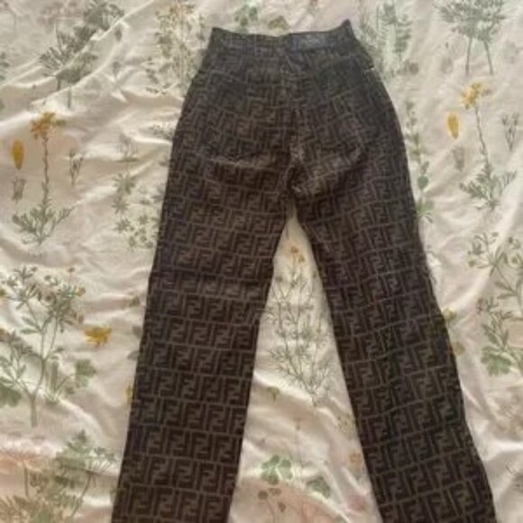 Authentic Fendi Zucca Printed Pants Trousers Jeans - Picture 1 of 8